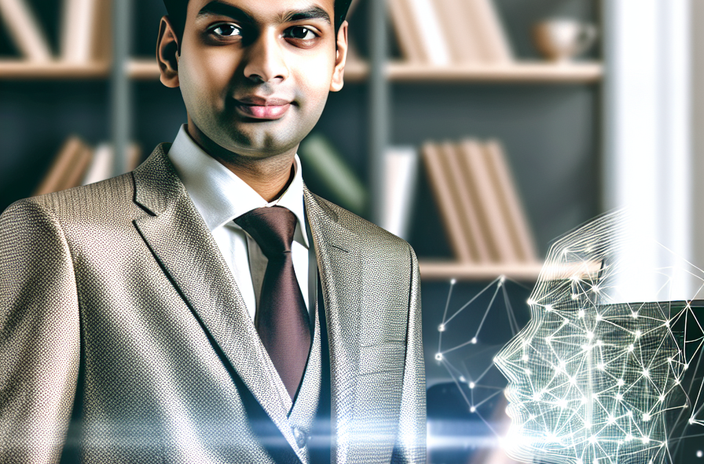 Professional businessman in a modern office representing AI and education leadership in Northern Virginia