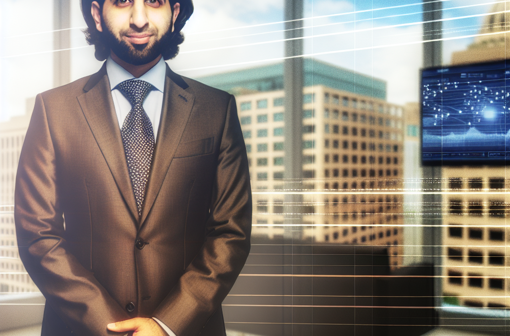 Business leader in a modern office representing AI, education innovation, and scholarship support in Northern Virginia